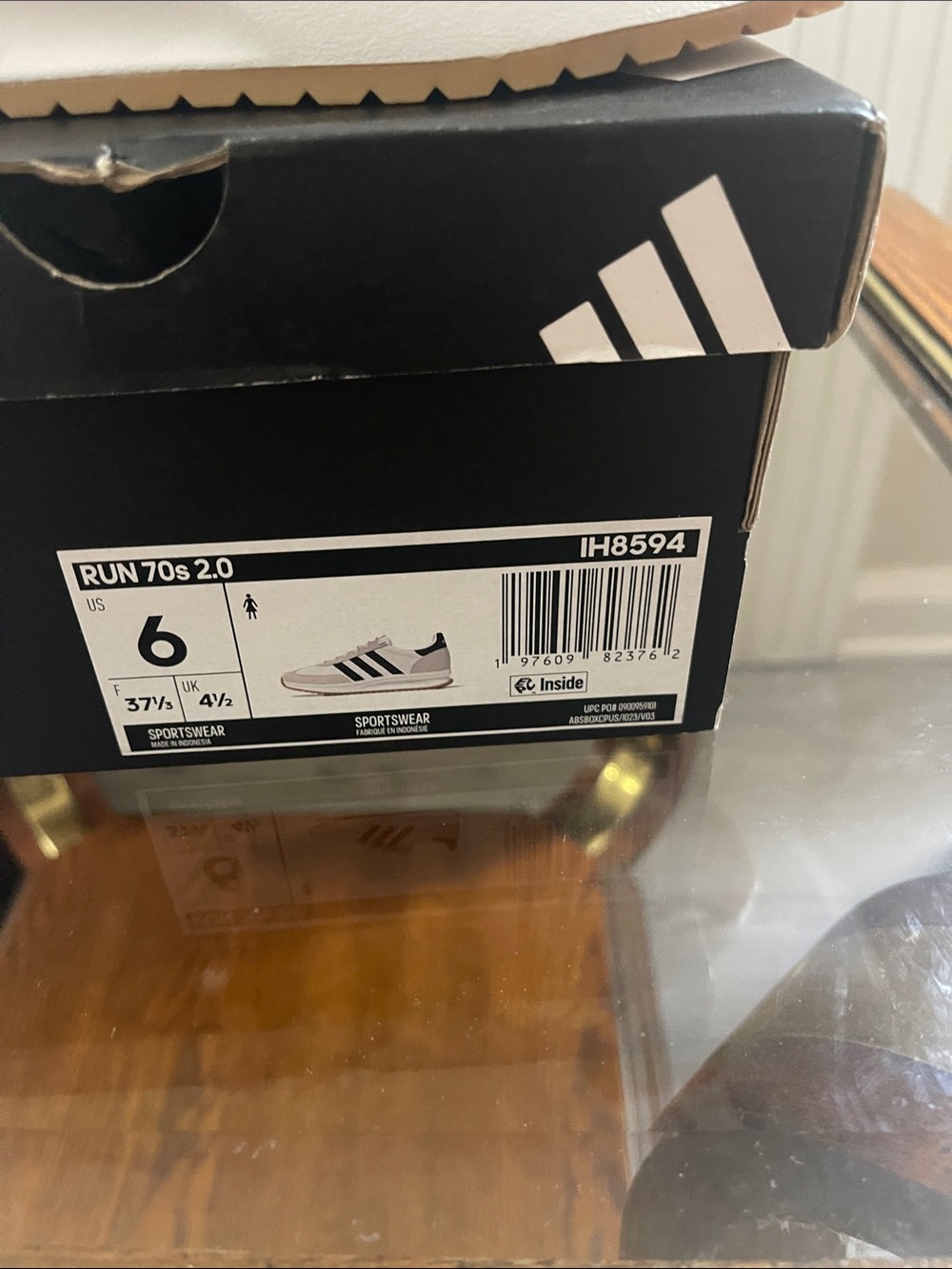 adidas WOMen's White and Black Retro Running Sneakers - Picture 2 of 8